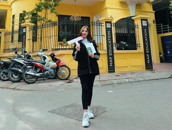 Lưu Thị Thanh Xuân nhận visa đến trường Konkuk cùng MAP