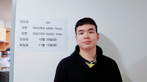 Ngày đầu tiên Nguyễn Quốc Khải nhận phòng tại Ký túc xá trường ĐH Inje
