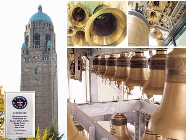 Tháp Hyechon đạt kỉ lục Guinness về hệ thống chuông lớn nhất thế giới