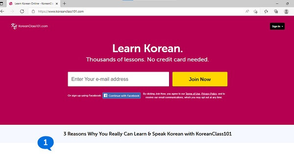 Web học tiếng Hàn giao tiếp online với trọng tâm là nghe và nói