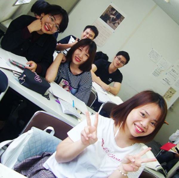 Một số học viên người Việt trong lớp học của trường Nhật ngữ Saitama