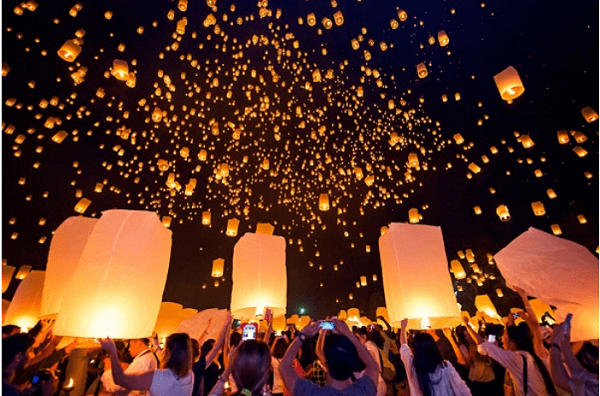 Lễ hội đèn hoa đăng ở Đài Loan.