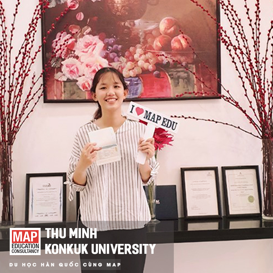 Thu Minh - Sinh viên MAP hiện đang có thành tích học tập xuất sắc tại Konkuk 