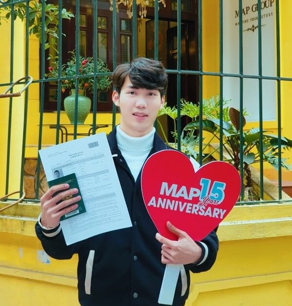 Phan Đức Mạnh nhận visa đến ĐH Quốc gia Hankyong cùng MAP