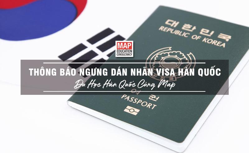 Thông báo Ngưng dán nhãn Visa Hàn Quốc