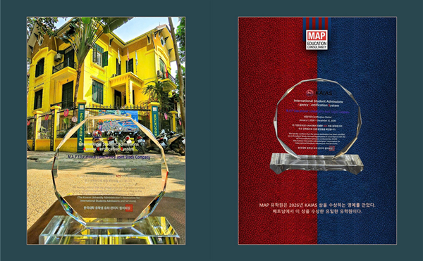 Giải thưởng Công ty du học Ưu tú Toàn Cầu trong 2 năm liền