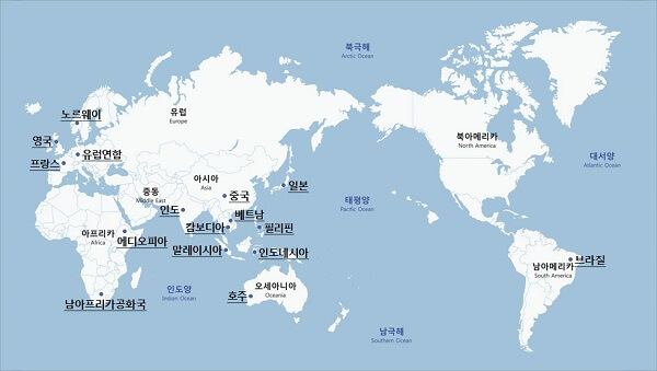 Nhận biết tên các quốc gia tại Châu Á 